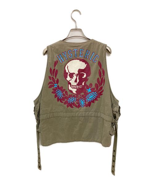 Hysteric Glamour（ヒステリックグラマー）Hysteric Glamour (ヒステリックグラマー) ロゴスカルプリントミリタリーベスト オリーブ サイズ:FREEの古着・服飾アイテム