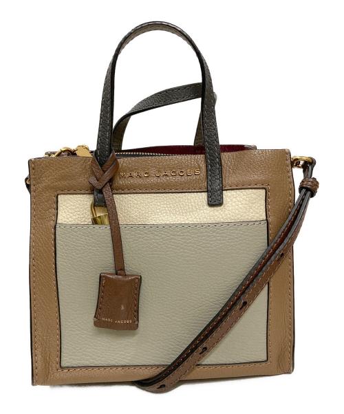 MARC JACOBS（マークジェイコブズ）MARC JACOBS (マークジェイコブス) 配色レザー2WAYバッグ ベージュの古着・服飾アイテム