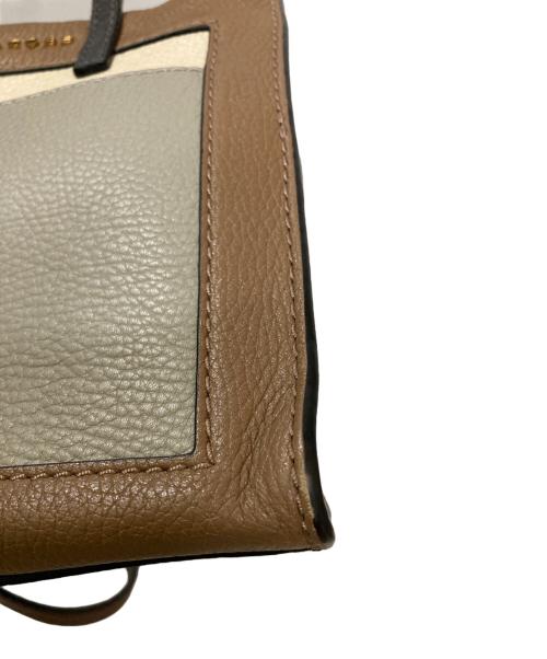 MARC JACOBS（マークジェイコブズ）MARC JACOBS (マークジェイコブス) 配色レザー2WAYバッグ ベージュの古着・服飾アイテム