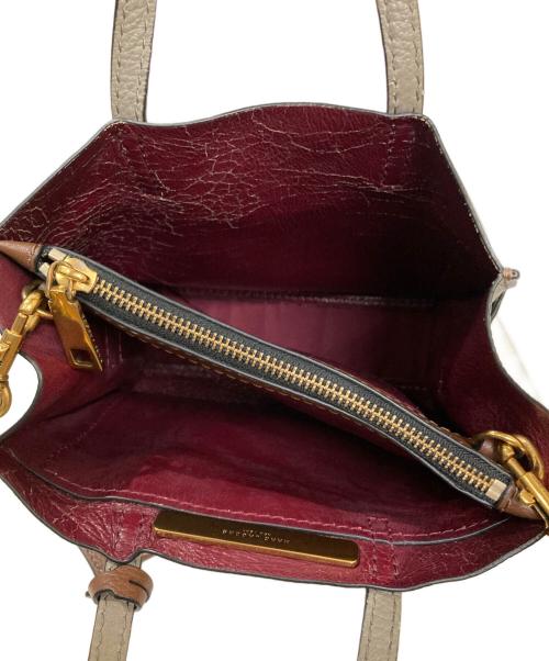 MARC JACOBS（マークジェイコブズ）MARC JACOBS (マークジェイコブス) 配色レザー2WAYバッグ ベージュの古着・服飾アイテム