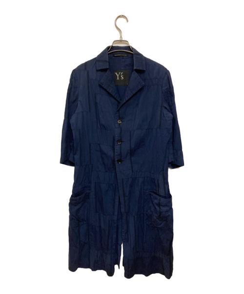 Y's（ワイズ）Y's (ワイズ) パッチワークステッチコート ネイビー サイズ:1の古着・服飾アイテム