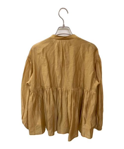 23区（ニジュウサンク）23区 (ニジュウサンク) ソフトオーガンジー ボリューム ブラウス イエロー サイズ:38の古着・服飾アイテム