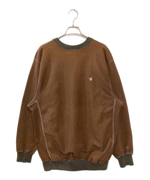 Champion（チャンピオン）Champion (チャンピオン) 90S カラーリブ配色スウェット ブラウン サイズ:XXLの古着・服飾アイテム