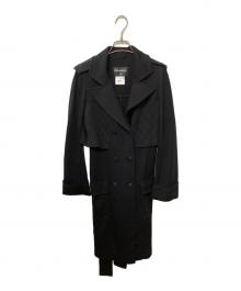 CHANEL（シャネル）の古着「ココマークボタンウールジャージートレンチコート」｜ネイビー