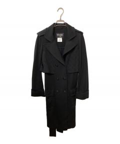 シャネル 03A ウール ココボタン ダブル チェスターコート 38 ブラック 中古・古着通販】CHANEL (シャネル) ココボタンダブルロングコート