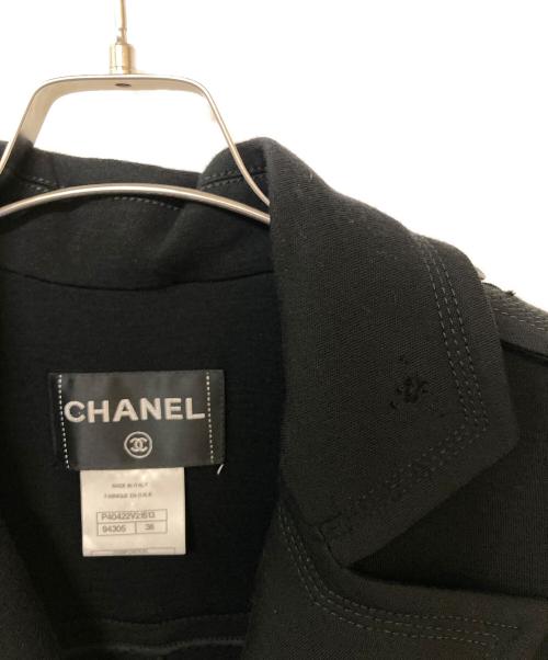 CHANEL（シャネル）CHANEL (シャネル) ココマークボタンウールジャージートレンチコート ネイビー サイズ:38の古着・服飾アイテム
