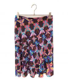 VIVIENNE TAM（ヴィヴィアンタム）の古着「バタフライ総柄パワーネットスカート」｜パープル