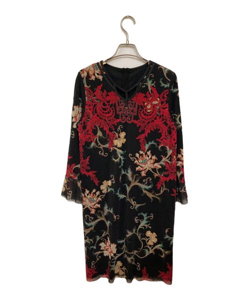 VIVIENNE TAM（ヴィヴィアンタム）VIVIENNE TAM (ヴィヴィアンタム) 総柄パワーネットワンピース ブラック サイズ:42の古着・服飾アイテム