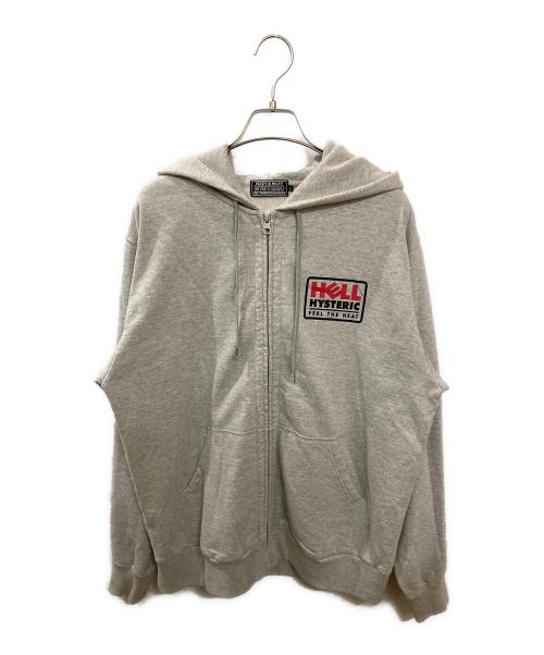 Hysteric Glamour（ヒステリックグラマー）Hysteric Glamour (ヒステリックグラマー) バックプリントジップパーカー グレー サイズ:Lの古着・服飾アイテム