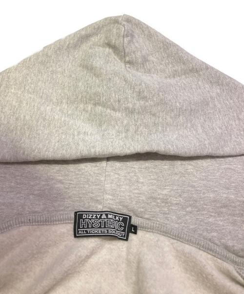 Hysteric Glamour（ヒステリックグラマー）Hysteric Glamour (ヒステリックグラマー) バックプリントジップパーカー グレー サイズ:Lの古着・服飾アイテム