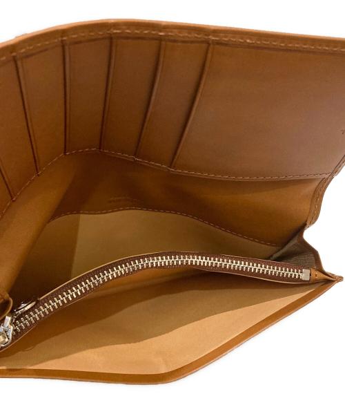 大峽製鞄（オオバセイホウ）大峽製鞄 (オオバセイホウ) 束入れ(笹襠)小銭付へり返し・長財布 ブラウンの古着・服飾アイテム