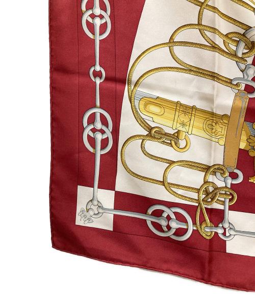 HERMES（エルメス）HERMES (エルメス) CLIQUETIS 剣柄大判スカーフ レッド サイズ:不明（実寸サイズをご確認ください）の古着・服飾アイテム