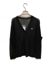 FRED PERRY（フレッドペリー）の古着「シアーVネックカーディガン」｜ブラック