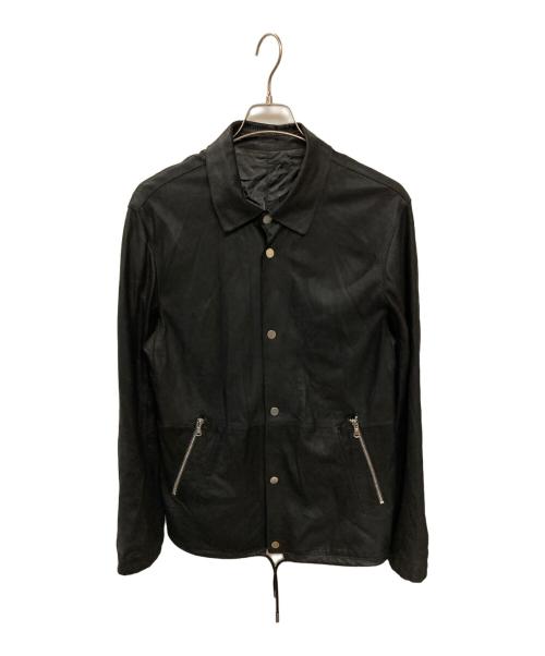 ESTNATION（エストネーション）ESTNATION (エストネーション) レザーコーチジャケット ブラック サイズ:Lの古着・服飾アイテム