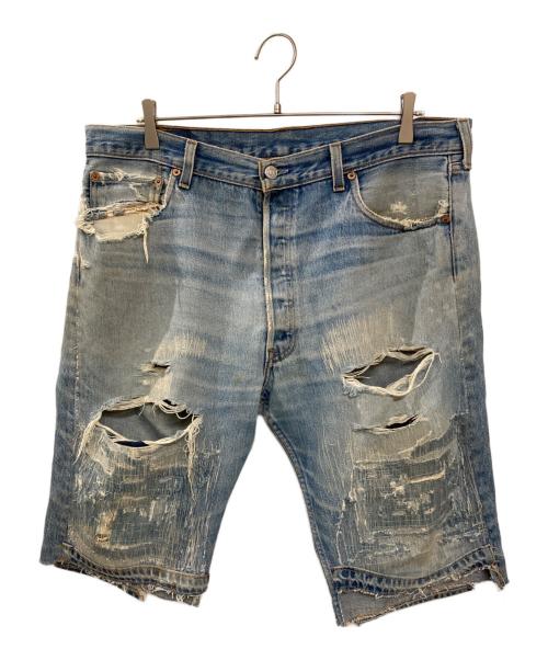 LEVI'S（リーバイス）LEVI'S (リーバイス) 90S リペア加工デニムハーフパンツ インディゴ サイズ:不明(実寸サイズをご確認ください)の古着・服飾アイテム
