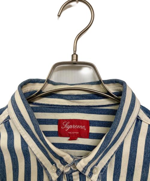 SUPREME（シュプリーム）Supreme (シュプリーム) stripe denim shirt blue ホワイト×ブルー サイズ:XLの古着・服飾アイテム