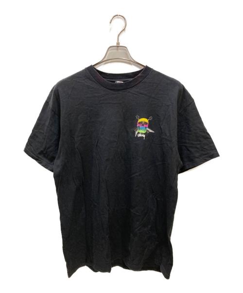 stussy（ステューシー）stussy (ステューシー) 00S グラデーションスカルプリントTシャツ ブラック サイズ:Lの古着・服飾アイテム