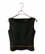 FOXEYフォクシー）の古着「リボンノースリーブウールブラウス」｜ブラウン