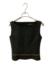 FOXEY（フォクシー）の古着「リボンノースリーブウールブラウス」｜ブラウン