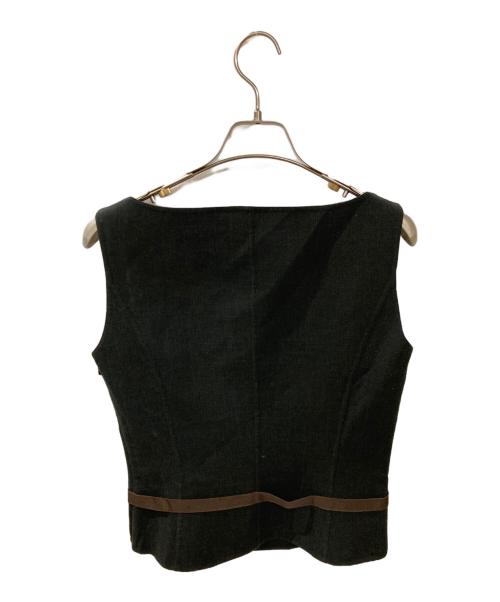 FOXEY（フォクシー）FOXEY (フォクシー) リボンノースリーブウールブラウス ブラウン サイズ:Mの古着・服飾アイテム