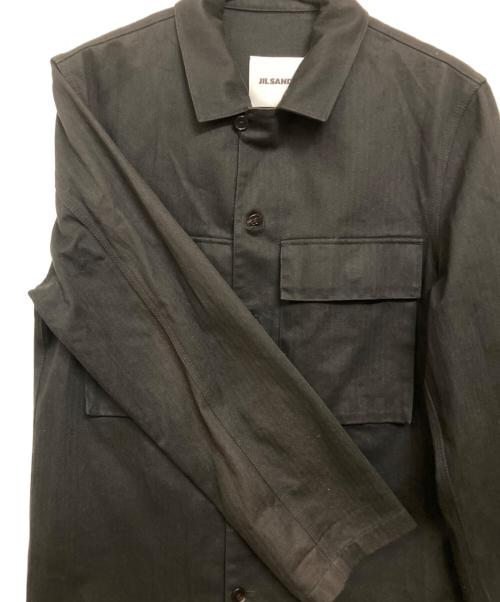 JIL SANDER+（ジルサンダープラス）JIL SANDER+ (ジルサンダープラス) オーバーサイズツイルシャツ ブラック サイズ:44の古着・服飾アイテム