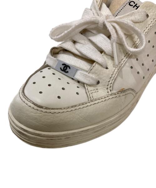 CHANEL（シャネル）CHANEL (シャネル) レザースニーカー ホワイト サイズ:38の古着・服飾アイテム