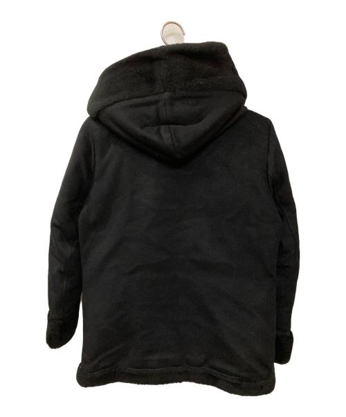 1piu1uguale3（ウノピュウノウグァーレトレ）1piu1uguale3 (ウノピュウノウグァーレトレ) EMMETI (エンメティ) MOUTON WRAPHOODED COAT ブラック サイズ:3の古着・服飾アイテム