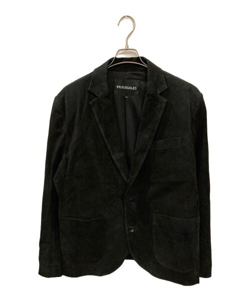 1piu1uguale3（ウノピュウノウグァーレトレ）1piu1uguale3 (ウノピュウノウグァーレトレ) シープレザーオールスエード2Bテーラードジャケット ブラック サイズ:7の古着・服飾アイテム