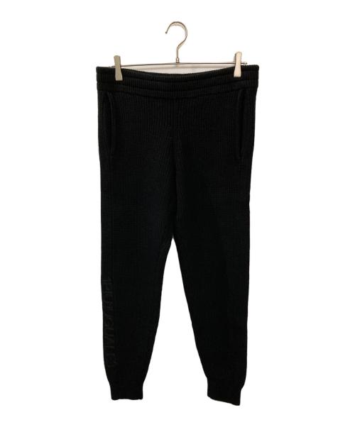 1piu1uguale3（ウノピュウノウグァーレトレ）1piu1uguale3 (ウノピュウノウグァーレトレ) WAPPEN RIB ワッペンリブニットパンツ ジョガー ブラック サイズ:4の古着・服飾アイテム