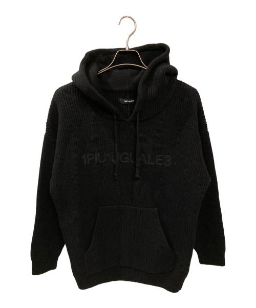 1piu1uguale3（ウノピュウノウグァーレトレ）1piu1uguale3 (ウノピュウノウグァーレトレ) 113 WAPPEN PARKA/ニットパーカー ブラック サイズ:4の古着・服飾アイテム