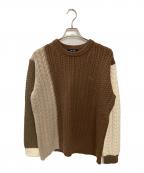 1piu1uguale3ウノピュウノウグァーレトレ）の古着「CRAZY CABLE CREW」｜ブラウン