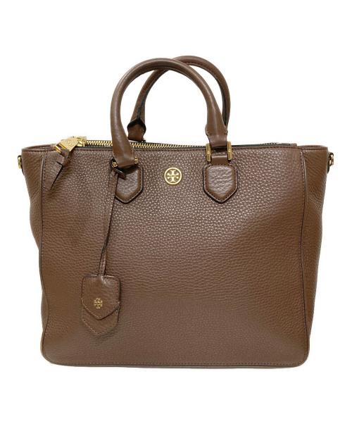 TORY BURCH（トリーバーチ）TORY BURCH (トリーバーチ) レザー2WAYバッグ ブラウンの古着・服飾アイテム