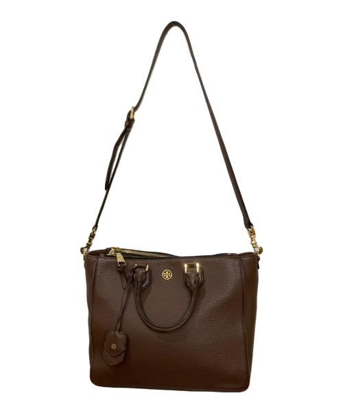 TORY BURCH（トリーバーチ）TORY BURCH (トリーバーチ) レザー2WAYバッグ ブラウンの古着・服飾アイテム