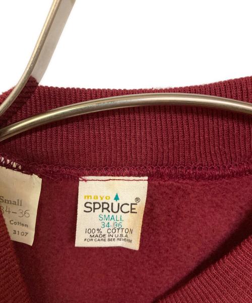 mayo SPRUCE（メイヨー スプルース）mayo SPRUCE (メイヨー スプルース) ヴィンテージラグランスウェット レッド サイズ:Sの古着・服飾アイテム