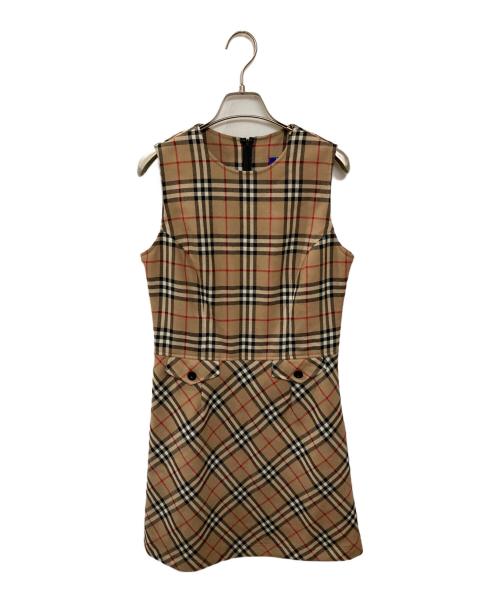 Burberry's BLUE LABEL（バーバリーズ ブルーレーベル）Burberry's BLUE LABEL (バーバリーズ ブルーレーベル) ノヴァチェックウールノースリーブワンピース ブラウン サイズ:38の古着・服飾アイテム
