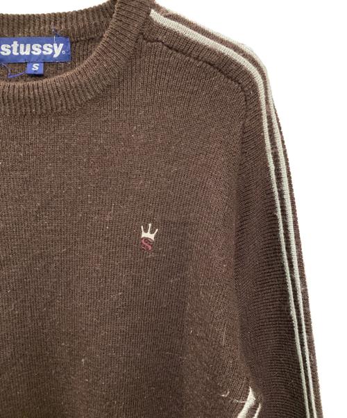 stussy（ステューシー）stussy (ステューシー) 90S ウールニット ブラウン サイズ:Sの古着・服飾アイテム