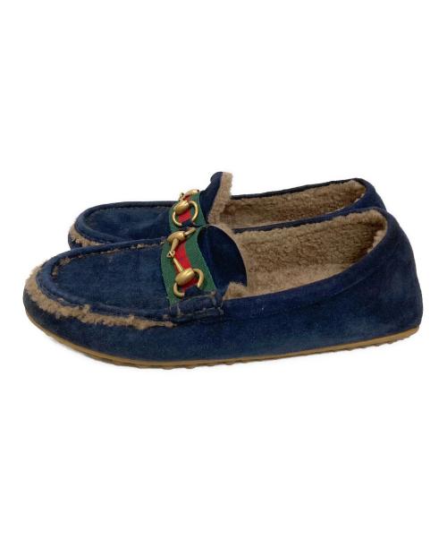 GUCCI（グッチ）GUCCI (グッチ) ホースビットスウェードモカシンシューズ ネイビー サイズ:7の古着・服飾アイテム