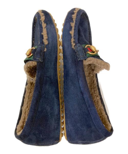 GUCCI（グッチ）GUCCI (グッチ) ホースビットスウェードモカシンシューズ ネイビー サイズ:7の古着・服飾アイテム