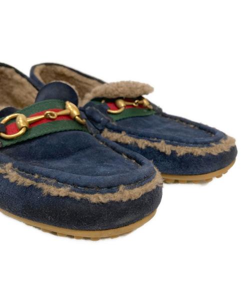 GUCCI（グッチ）GUCCI (グッチ) ホースビットスウェードモカシンシューズ ネイビー サイズ:7の古着・服飾アイテム