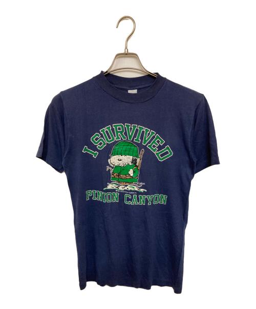 古着（フルギ）古着 (フルギ) ヴィンテージプリントTシャツ ネイビー サイズ:不明(実寸サイズをご確認ください)の古着・服飾アイテム