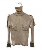 Chloeクロエ）の古着「ポケットデザインタートルネックニット」｜ベージュ