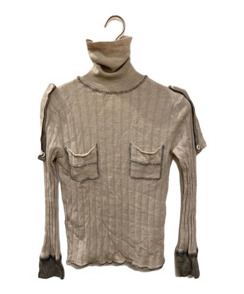 Chloe（クロエ）Chloe (クロエ) ポケットデザインタートルネックニット ベージュ サイズ:XSの古着・服飾アイテム