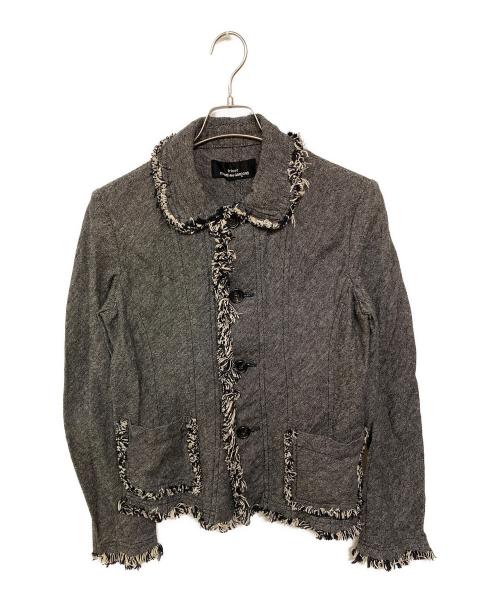 tricot COMME des GARCONS（トリココムデギャルソン）tricot COMME des GARCONS (トリココムデギャルソン) フリンジジャケット グレー サイズ:Mの古着・服飾アイテム