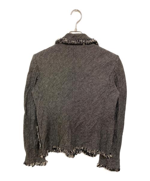 tricot COMME des GARCONS（トリココムデギャルソン）tricot COMME des GARCONS (トリココムデギャルソン) フリンジジャケット グレー サイズ:Mの古着・服飾アイテム