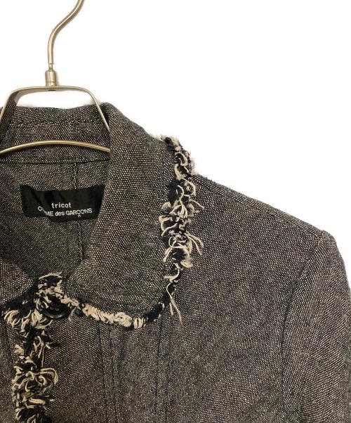 tricot COMME des GARCONS（トリココムデギャルソン）tricot COMME des GARCONS (トリココムデギャルソン) フリンジジャケット グレー サイズ:Mの古着・服飾アイテム