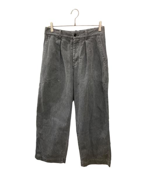 nestrobe confect（ネストローブ コンフェクト）nestrobe confect (ネストローブ コンフェクト) コットンリネン ギャバジン ピグメントバイオ ミリタリートラウザーズ グレー サイズ:3の古着・服飾アイテム