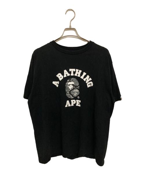 A BATHING APE（アベイシングエイプ）A BATHING APE (ア ベイシング エイプ) COLLEGE CRYSTAL STONE STA TEE ブラック サイズ:XLの古着・服飾アイテム