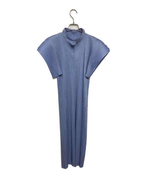 PLEATS PLEASE（プリーツプリーズ）PLEATS PLEASE (プリーツプリーズ) プリーツシャツワンピース パープル サイズ:3の古着・服飾アイテム