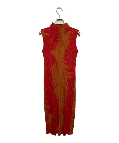 PLEATS PLEASE（プリーツプリーズ）PLEATS PLEASE (プリーツプリーズ) PIQUANT/プリーツワンピース レッド サイズ:2の古着・服飾アイテム