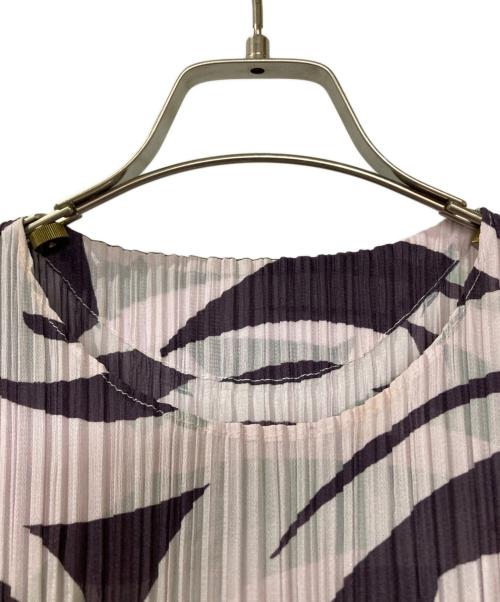 PLEATS PLEASE（プリーツプリーズ）PLEATS PLEASE (プリーツプリーズ) SEEKER/プリントワンピース パープル サイズ:3の古着・服飾アイテム